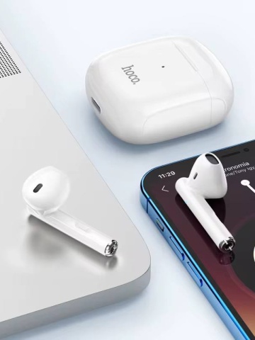 Hoco EW19 Plus - Casti Wireless, Ear Buds, Bluetooth 5.3, 180h StandBy, 300mAh, Delighted, Alb - Img 5