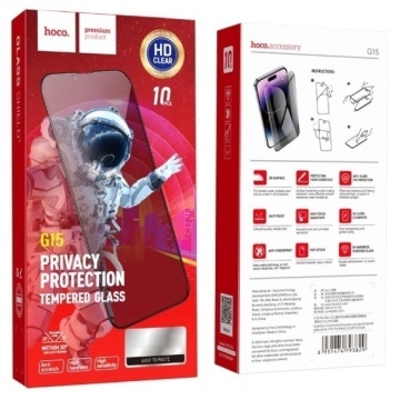 Hoco G15 - Folie protectie privacy pentru APPLE iPhone 14 Pro, Glass Guardian, [10 buc] - Img 1