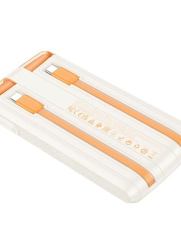 Hoco J127A - Baterie Externa, PowerBank, USB-C, Baterie 10000mAh, Mini-cabluri color, 5V, Display LED, Alb - Img 3