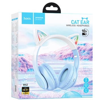 Hoco W39 - Casti Wireless, Over Ear, Bluetooth 5.3, 180h StandBy, 400mAh, Kids, Crystal, Albastru - Img 3