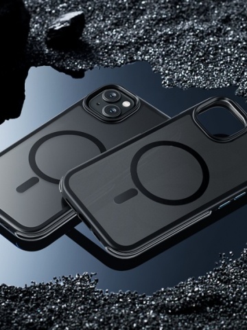 Husa Hoco AS5 - iPhone 15 Plus, MagSafe, GripEdge, Frosted, Negru - Img 3