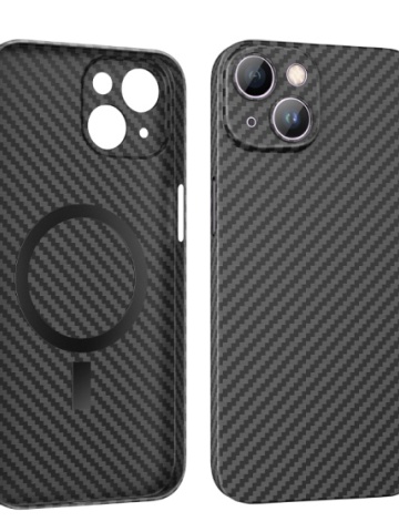 Husa Hoco - iPhone 14, MagSafe, Carbon, Thin, Negru - Img 1