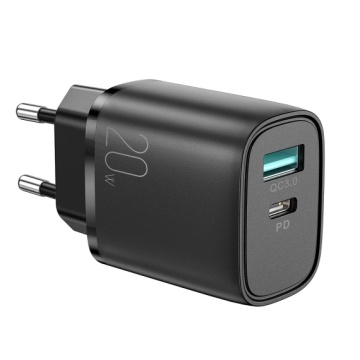 Joyroom L-QP2011 - Incarcator Retea, 20W, 1xUSB-C, 1xUSB-A, PD, QC 3.0, Negru - Img 2