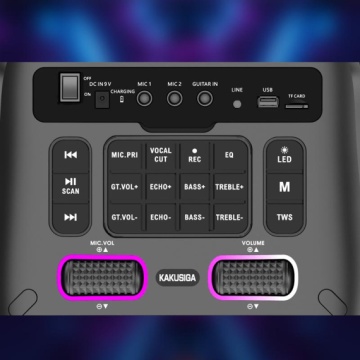 Kaku KK-8212 - Boxa Portabila, Wireless BT 5.2, 2x60W, 4500mAh, LED Display, Subwoofer, Ambient Light, Negru - Img 4