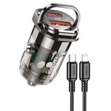Kaku KSC-1193 - Incarcator Auto + Cablu Lightning, 1m, PD36W, 1xUSB-C, 1xUSB-A, Negru - Img 3