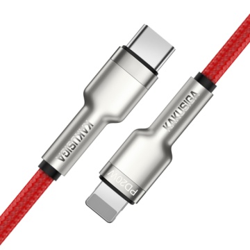 Kaku KSC-685 - Cablu Date si Incarcare, Type-C la Lightning, PD20W, QC3.0, 1.2m, Rosu - Img 2