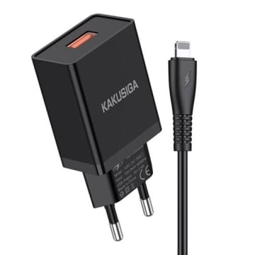 Kaku KSC-781 - Incarcator Retea + Cablu USB-C, 18W, 2.4A, 1xUSB-A-A, QC 3.0, Negru - Img 2