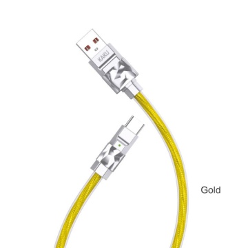 Kaku KSC-956 - Cablu Date si Incarcare, Type-C la Lightning, PD27W, QC3.0, 1m, Auriu - Img 3