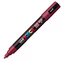 M637 - Marker UNI Posca PC-5M, varf rotund, 1.8-2.5mm, grena - Img 1