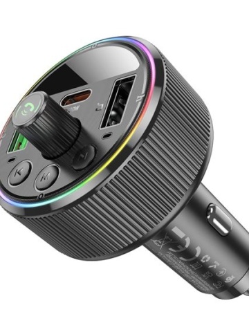Modulator FM Hoco, 30W, 1xUSB-C, 2xUSB-A, Inteligent Balance, Ambient Light, Negru - Img 5