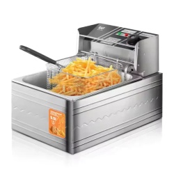 Raf R5220 – Friteuza electrica comerciala 5L, un rezervor, cos auto-strecurabil, inox, gri - Img 1