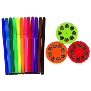 Set de Desen, Proiector + Masa de Lucru si 12 markere, 31x28x27cm Roz - Img 3