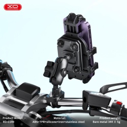 XO C149 – Suport Moto/Bike cu cleme laterale pentru ghidon Anti-Shock MultiAngle, negru - Img 6