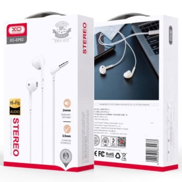 XO EP62 - Casti cu Fir, In Ear, 3.5mm, 1.2m, Mic & Volume Key, HiFi, Alb - Img 2