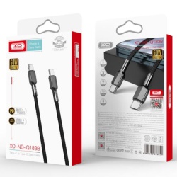 XO NB183B - Cablu Date si Incarcare, USB-C, PD60W, QC3.0, 1m, Negru - Img 1