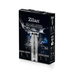 Zilan ZLN8641 – Aparat de tuns 5 in 1, rezistent la apa IPX7, autonomie 180 min, afisaj LED, gri - Img 5