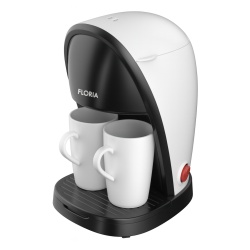 Aparat de facut cafea 450W, Floria ZLN9298, 250ml, filtru nailon, 2 cesti, alb - Img 1