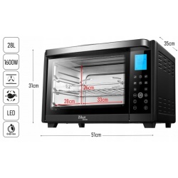 Cuptor electric 28L, Zilan ZLN1031 DARAN2, 1600W, temperatura reglabila, timer 60 min, ventilatie, negru - Img 2