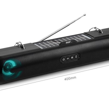 F3 - Boxa Radio Portabil, Incarcare Solara, Lumini, Bluetooth, Card, USB-A, AUX, Negru - Img 5