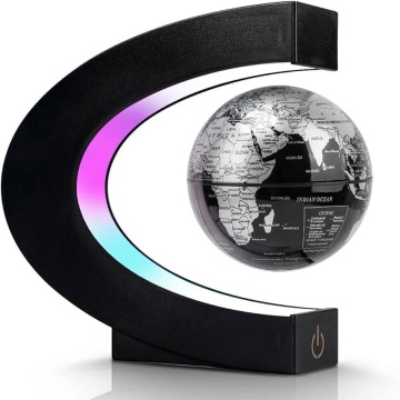 Glob Pamantesc Magnetic Plutitor cu Iluminare LED, Negru - Img 1