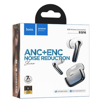 Hoco EQ16 - Casti Wireless, Ear Buds, Bluetooth 5.3, 180h StandBy, 320mAh, Glaze, Albastru - Img 2