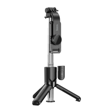 Hoco K17 - Suport stand Selfie, pentru telefon, 2 in 1, Mini Telescopic, Inox, cu telecomanda BT, Negru - Img 3