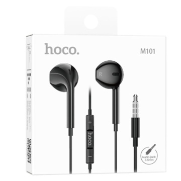 Hoco M101 - Casti cu Fir, In Ear, 3.5mm, 1.2m, Mic & Volume Key, HiFi, Negru - Img 1