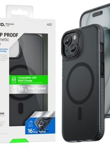 Husa Hoco AS2 - iPhone 15 Plus, MagSafe, GripEdge, Matte, Negru - Img 3