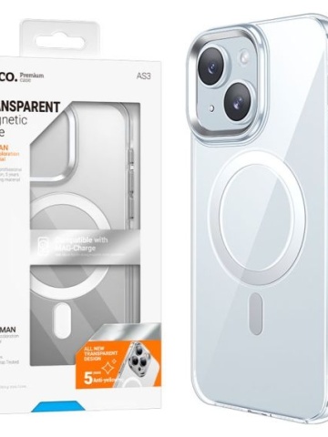 Husa Hoco AS3 - iPhone 15 Plus - MagSafe, Antidrop, Transparent - Img 1