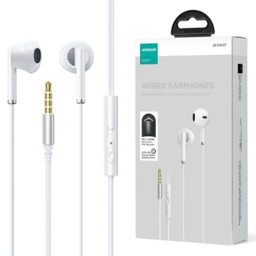Joyroom JR-EW07 - Casti cu Fir, In Ear, 3.5mm, 1.2m, Mic & Volume Key, HiFi + Husa, Alb - Img 2