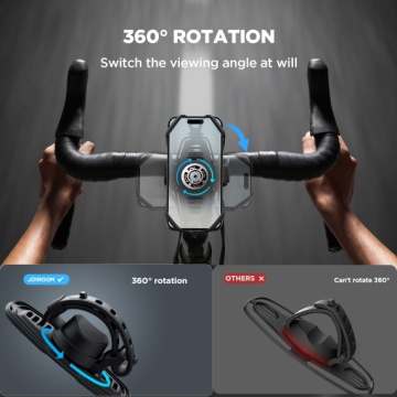 Joyroom JR-ZS382 - Suport Moto/Bike, montaj Ghidon, SiliconBand, Shockproof, 4 Corners, Negru - Img 5