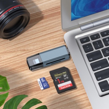 Kaku KSC-1412 - Cititor Card, OTG Transfer, Lightning la USB-C, 2 in 1, 5GB/s, Albastru - Img 2