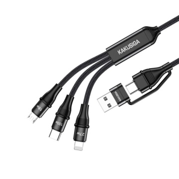 Kaku KSC-989 - Cablu Date si Incarcare, USB / Type-C la Lightning / MicroUSB / Type-C, PD100W, QC3.0, 1.2m, - Img 3