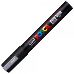 M299 - Marker UNI Posca PC-5M, varf rotund, 1.8-2.5mm, argintiu - Img 2