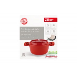 Oala Retro 28 cm, 6.3L, Zilan ZLN0903, 5 straturi, interior ceramic PFAS Free, capac sticla, compatibila inductie si cuptor - Img 6