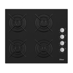 Plita incorporabila sticla 4 ochiuri ZILAN, 7.35kW, aprindere electrica, conversie LPG, ZLN0058, negru - Img 1