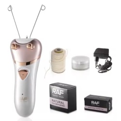 Raf R4029 – Epilator electric facial reincarcabil cu fir de ata, 5W, alb-roz, 6x21 cm - Img 1
