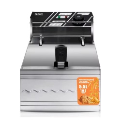 Raf R5220 – Friteuza electrica comerciala 5L, un rezervor, cos auto-strecurabil, inox, gri - Img 2
