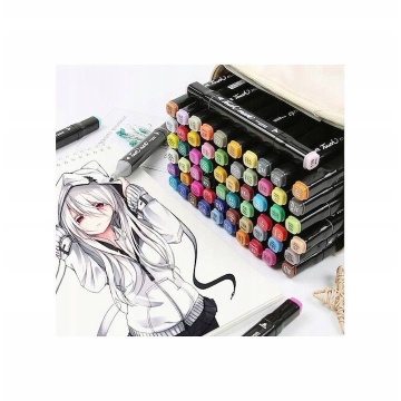 Set 80 Markere Smartix, geanta de depozitare inclusa, 2 tipuri de varf, pe baza de alcool, culori intense, multicolor - Img 2