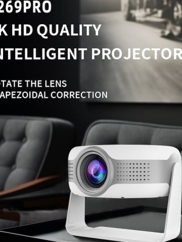 Video proiector Wireless Smartix LED T269 PRO 1080p HD, Wi-Fi + BT 5.0 Dual Band, 25DB, Ecran mare de 130 inch, Durata de viata foarte lunga, Alb - Img 2