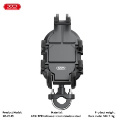 XO C149 – Suport Moto/Bike cu cleme laterale pentru ghidon Anti-Shock MultiAngle, negru - Img 3