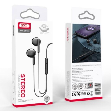 XO EP69 - Casti cu Fir, In Ear, 3.5mm, 1.2m, Mic & Volume Key, HiFi Negru - Img 2
