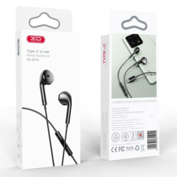 XO EP72 - Casti cu Fir, In Ear, Type-C, 1.2m, Mic & Volume Key, HiFi, Negru - Img 2