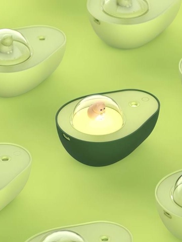 Difuzor Smartix Avocado mini 210ML, Purificator, Aromaterapie, Umidificator Reincarcabil cu atmosfera Luminoasa, Pentru Cadou, Verde - Img 2