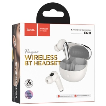 Hoco EQ11 - Casti Wireless, Ear Buds, Bluetooth 5.3, 180h StandBy, 400mAh, Pacifico, Alb - Img 3