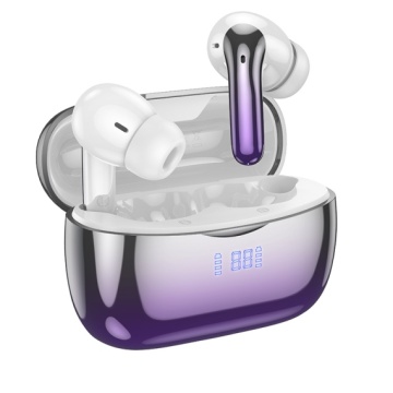 Hoco EQ16 - Casti Wireless, Ear Buds, Bluetooth 5.3, 180h StandBy, 320mAh, Glaze, Violet - Img 1