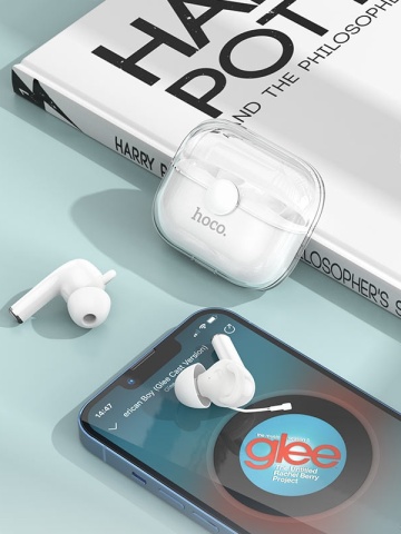 Hoco EW22 - Casti Wireless, Ear Buds, Bluetooth 5.3, 150h StandBy, 300mAh, ENC Noise, Cantante, Alb - Img 3