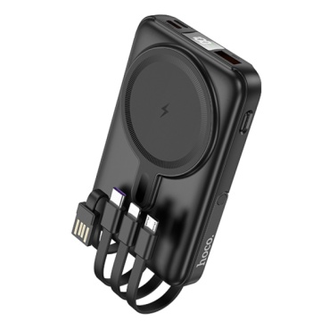 Hoco J135 - Baterie de rezerva, Powerbank Wireless, Magentica, 22.5W+PD20W, cu 4 cabluri Fast Charging 10000mAh, Negru - Img 2