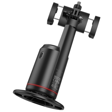 Hoco K23 - Suport tip Selfie, Face Auto-Tracking, 1200mAh, Rotativ 355°, telecomanda de control, Lotus, Negru, Negru - Img 6