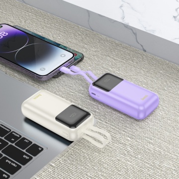 Hoco Q25 - Baterie Externa, PowerBank, cu mini-cabluri USB-C / Lightning x 20W, 5V, 2A, 10000mAh, Display LED, Graceful, Violet - Img 3
